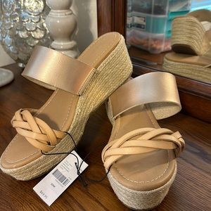 NWT Lane Bryant espadrilles bronze tan color